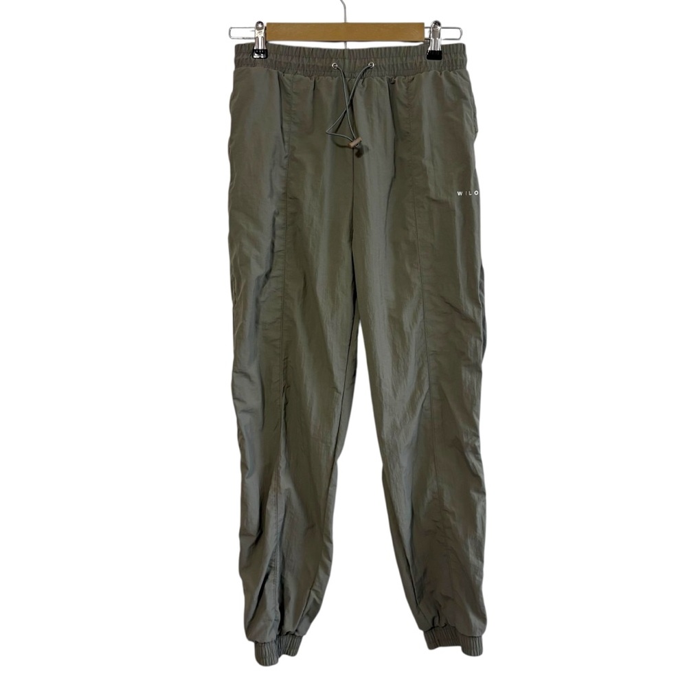 Wilo The Label Size Medium Sage Green‎ Nylon Parachute Joggers Gym Running